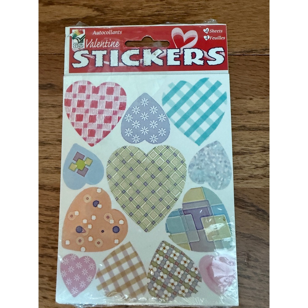 Color Clings Valentine Heart Stickers 4 Sheets Paper Magic Group 487900-101 USA